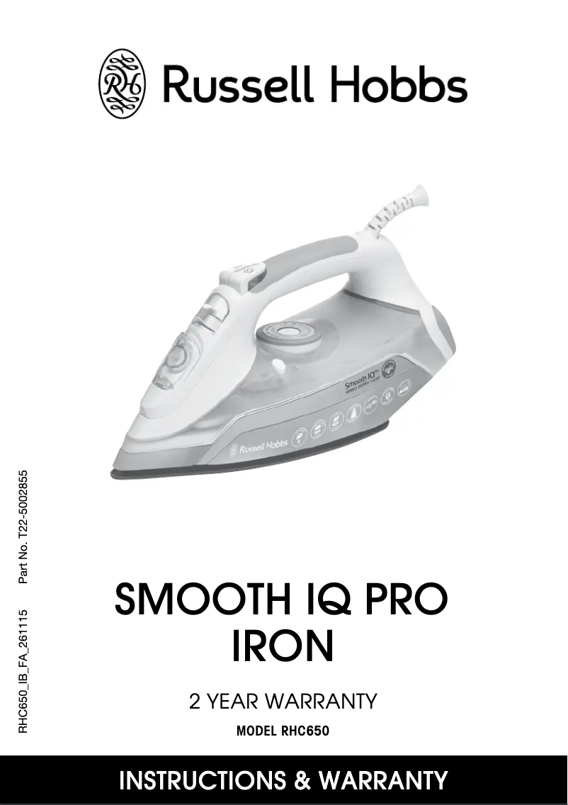 Image de la première page du manuel de l'appareil Smooth IQ Pro RHC650