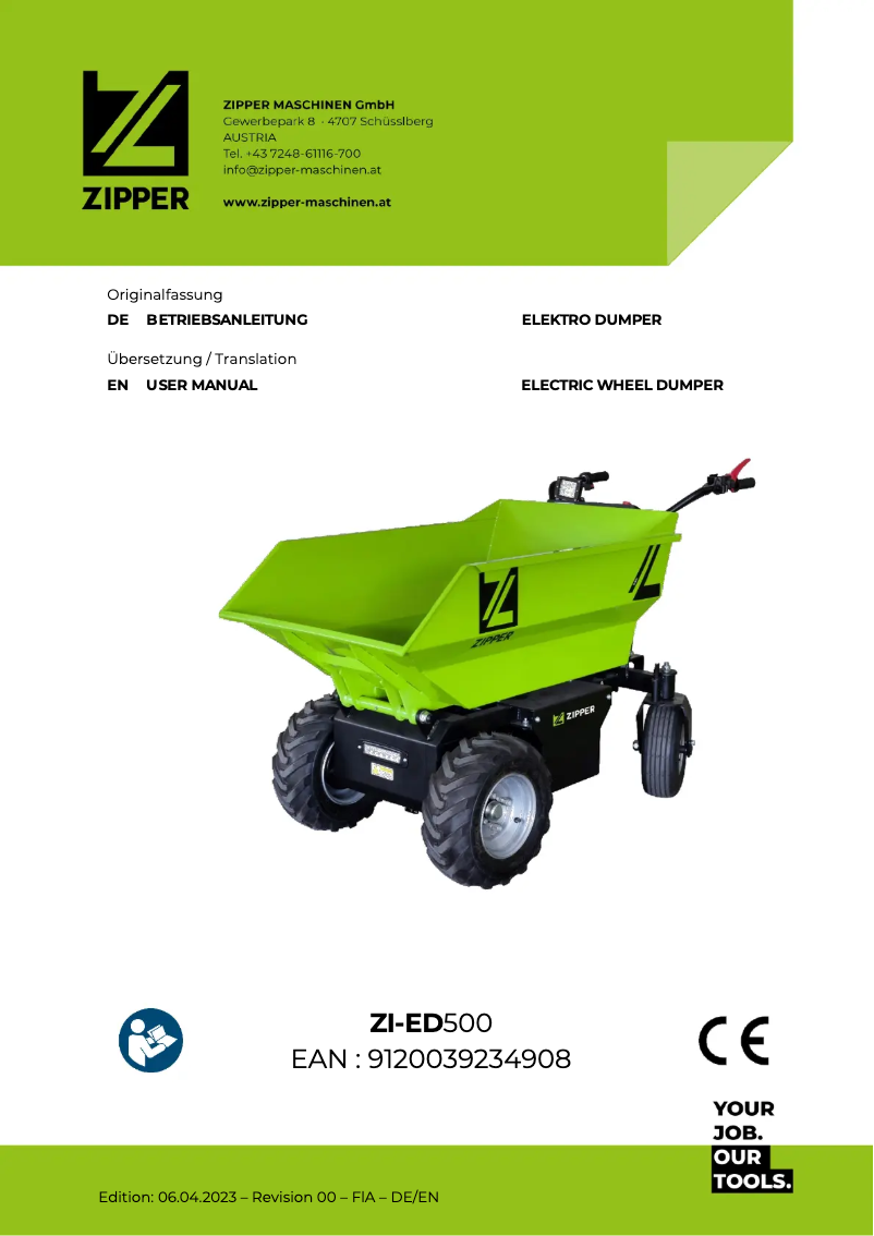 Page n°1 - Manuel utilisateur Zipper ZI-ED500
