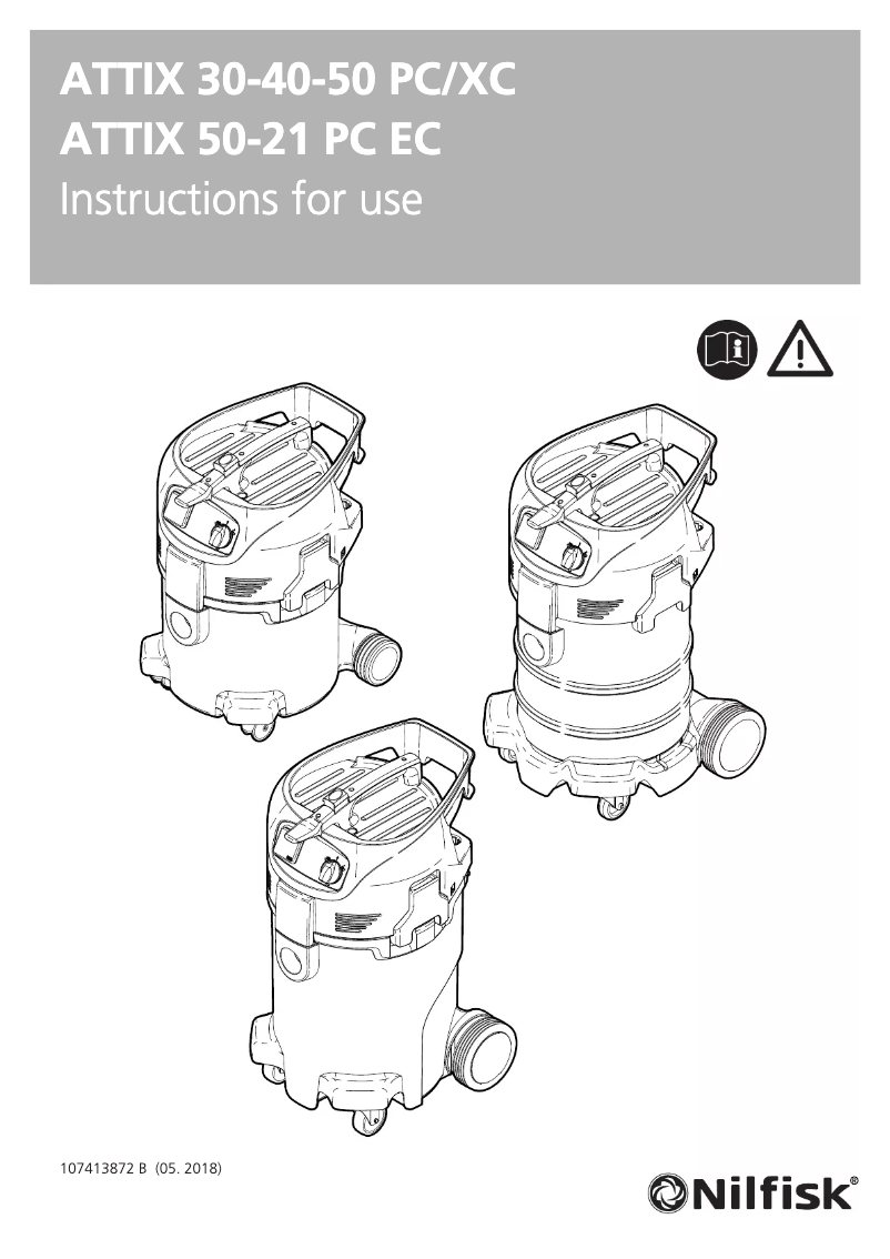 Page 1 de la notice Manuel utilisateur Nilfisk ATTIX 30-11 PC