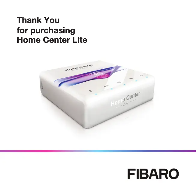 Page n°1 - Manuel utilisateur Fibaro Home Center Lite FGHCL