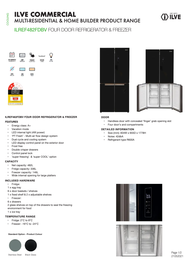 Image de la première page du manuel de l'appareil ILREF482FDBV