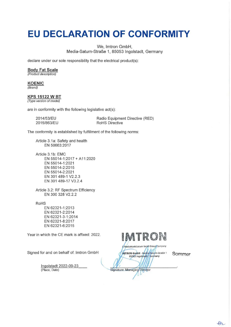 Page n°1 - Manuel utilisateur Koenic KPS 15122 W BT