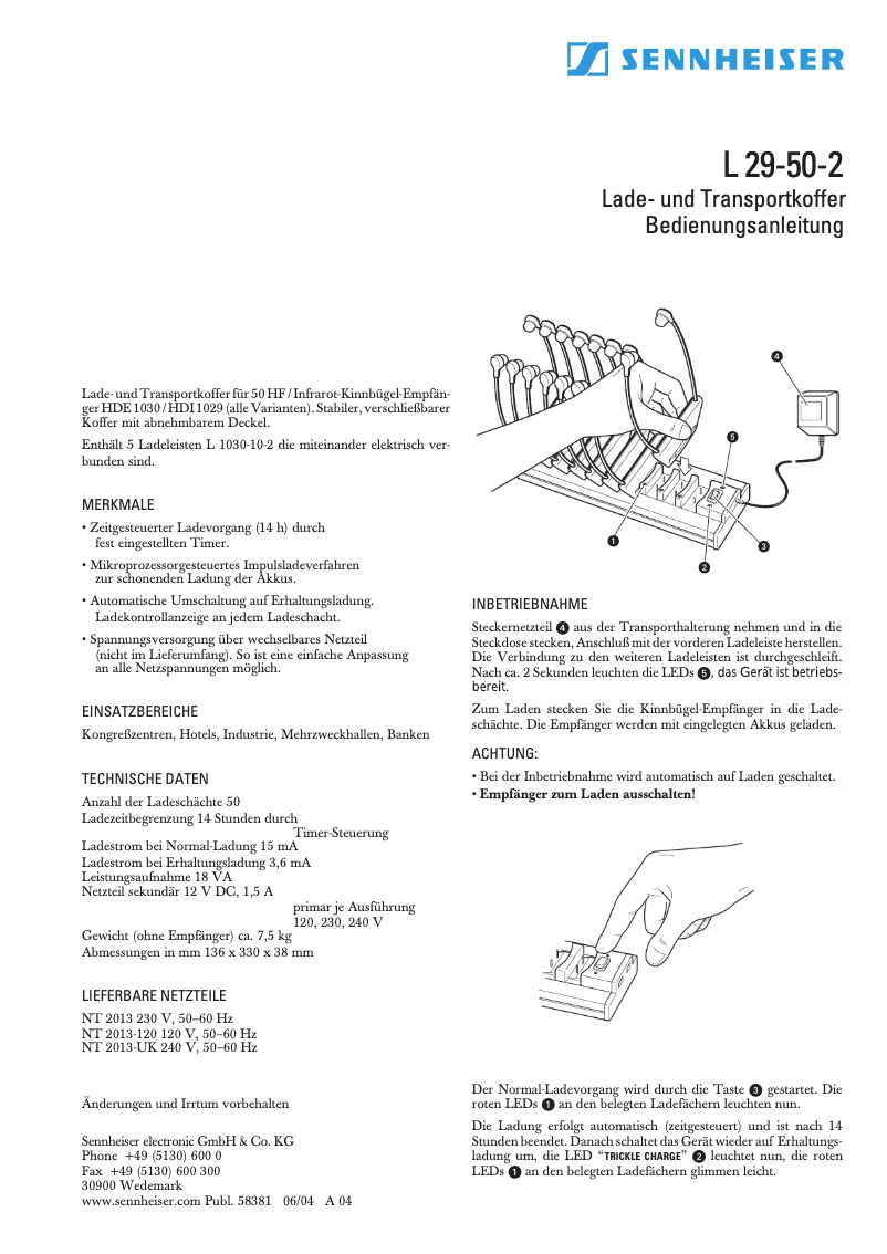 Image de la première page du manuel de l'appareil L 29-50-2