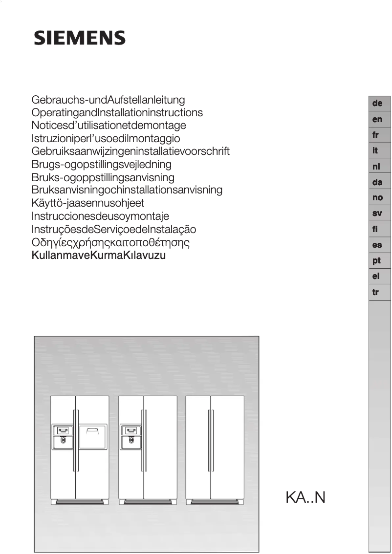 Page n°1 - Manuel utilisateur Siemens KA58NA45