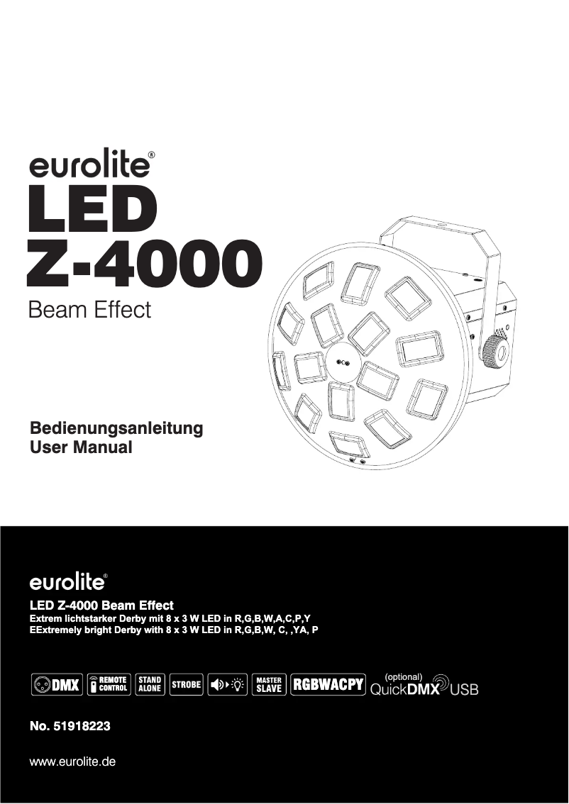 Page n°1 - Manuel utilisateur Eurolite LED Z-4000