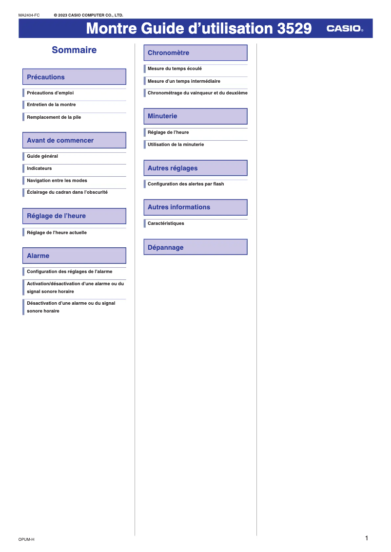 Page 1 de la notice Manuel utilisateur Casio G-Shock DW-6900