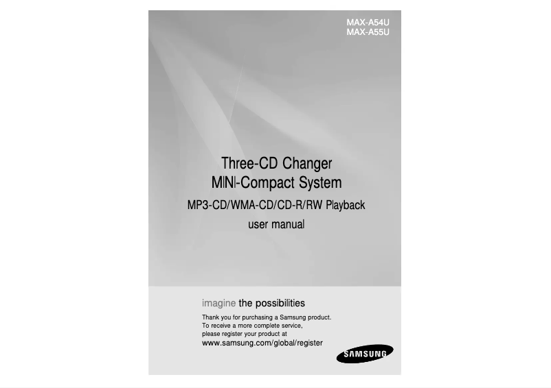 Page 1 de la notice Manuel utilisateur Samsung MAX-A55U