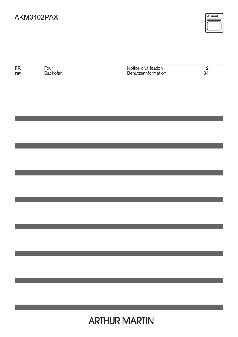 Image de la première page du manuel de l'appareil AKM3402PAX