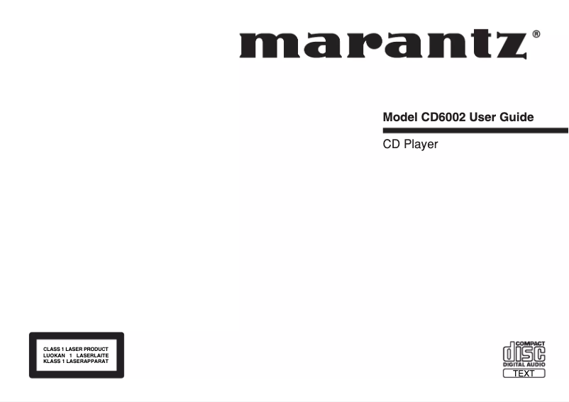 Página 1 del manual Manual de usuario Marantz CD6002