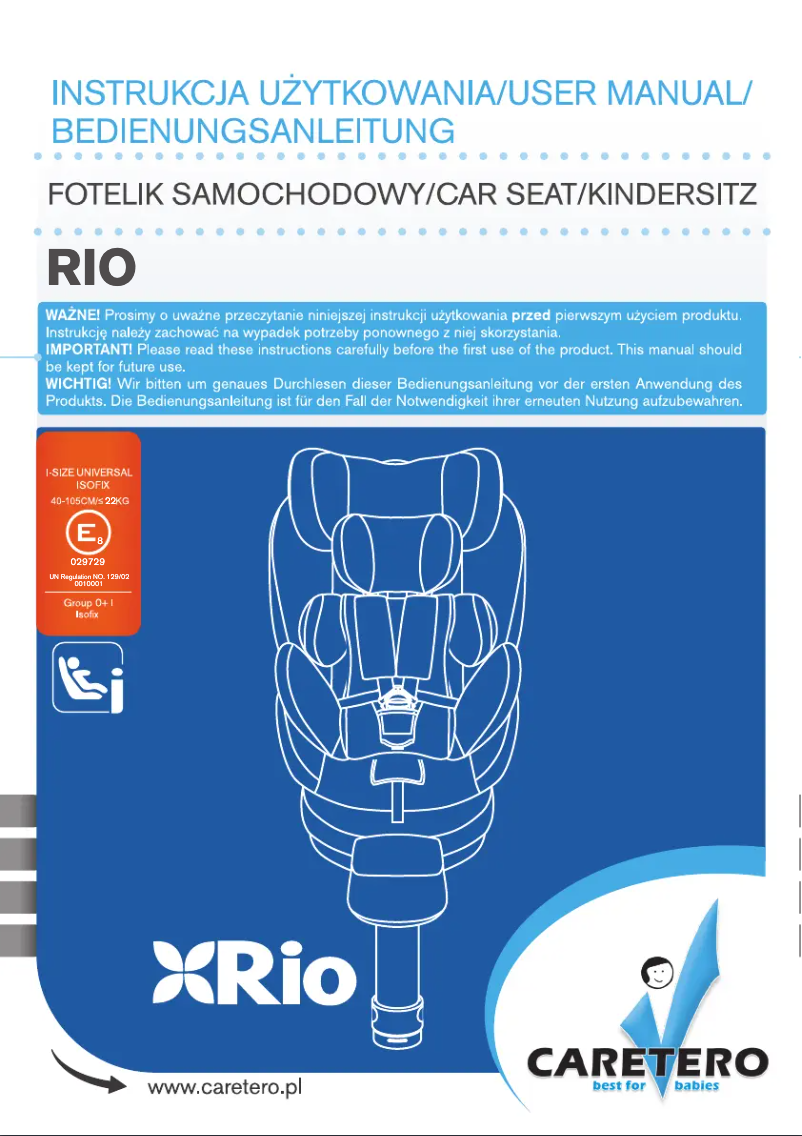 Page 1 de la notice Manuel utilisateur Caretero Rio