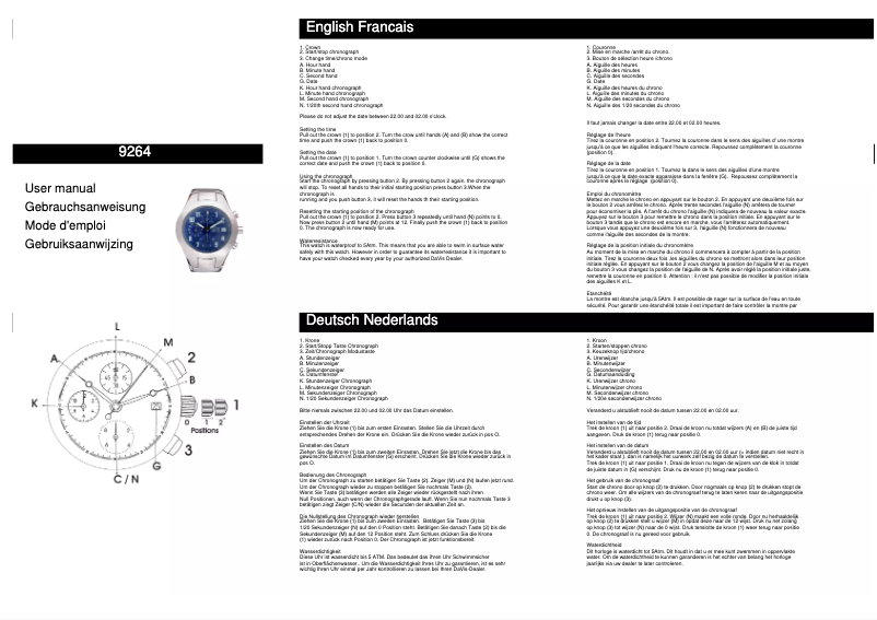 Page n°1 - Manuel utilisateur Davis 9264