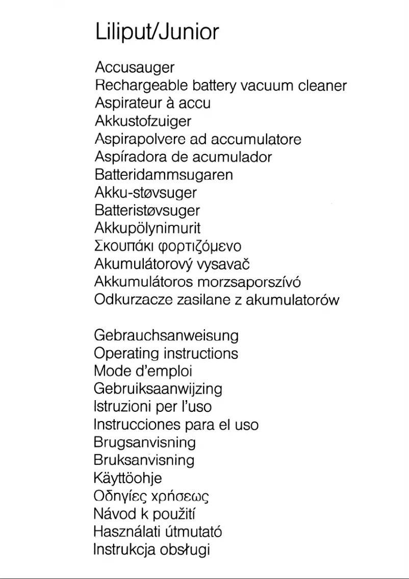 Page 1 de la notice Manuel utilisateur AEG Junior 1000