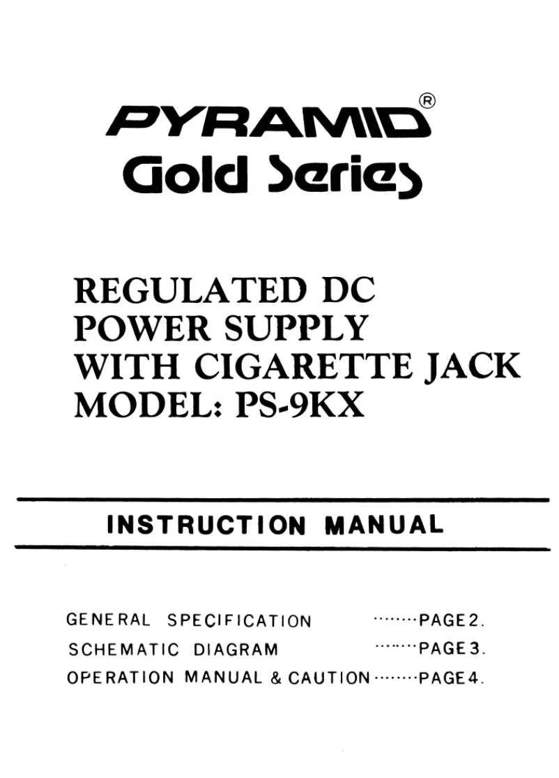 Image de la première page du manuel de l'appareil PS9KX