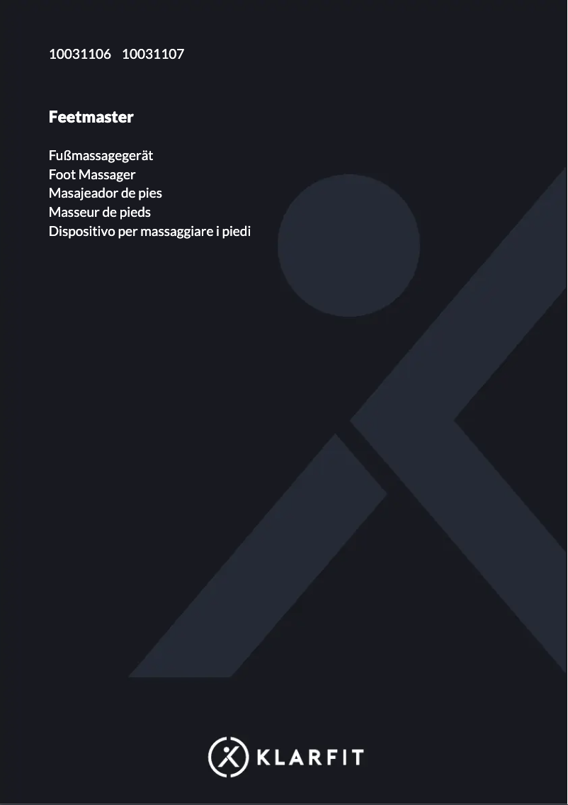 Page 1 de la notice Manuel utilisateur Klarfit Feetmaster