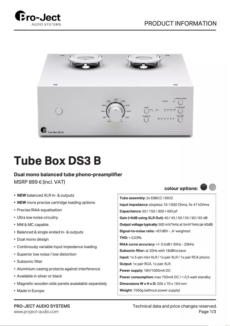 Image de la première page du manuel de l'appareil Tube Box DS3 B