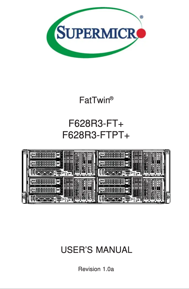 Page 1 de la notice Manuel utilisateur Supermicro SuperServer F628R3-FTPT+