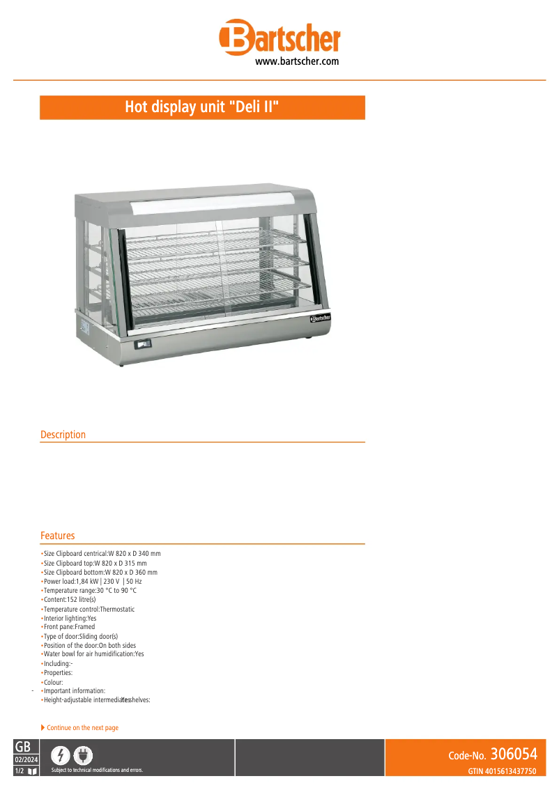 Image de la première page du manuel de l'appareil Deli 306054