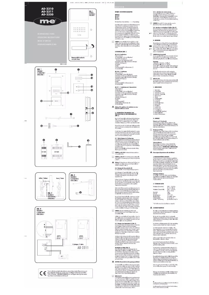 Page 1 de la notice Manuel utilisateur m-e AD-2311