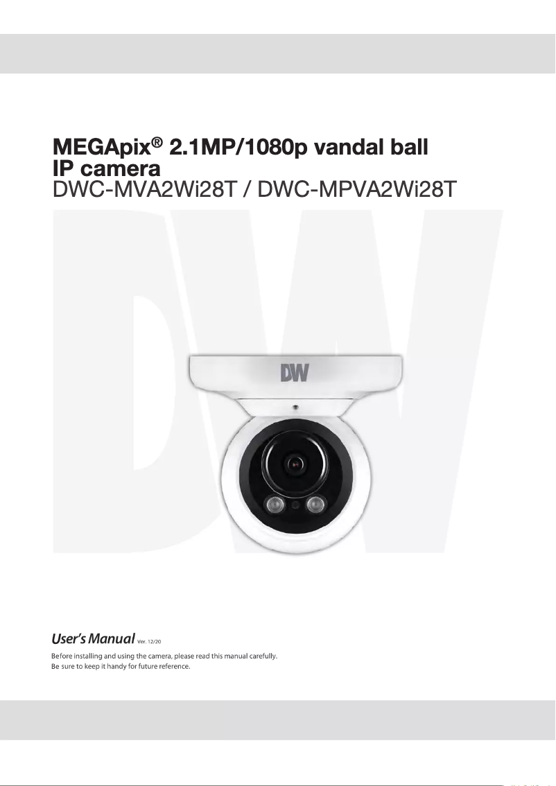 Page 1 de la notice Manuel utilisateur Digital Watchdog MegaPix DWC-MVA2WI28T