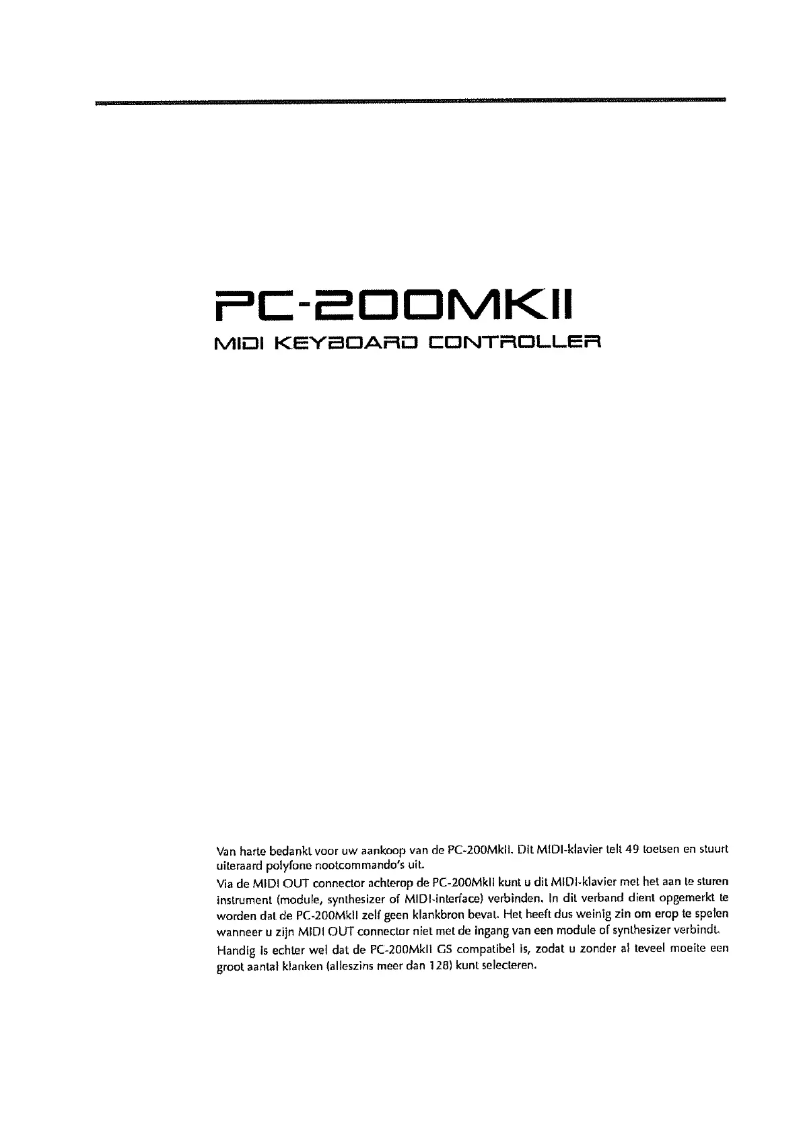 Image de la première page du manuel de l'appareil PC-200MK2