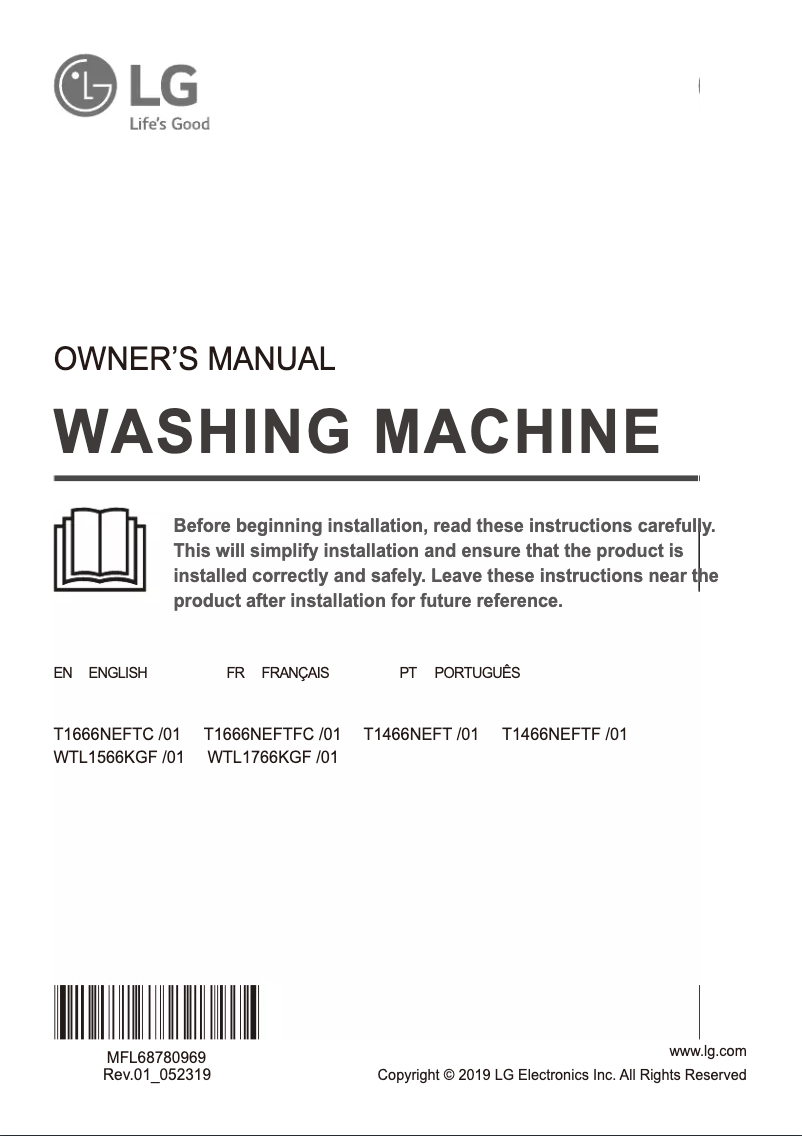 Página 1 del manual Manual de usuario LG T1666NEFTC