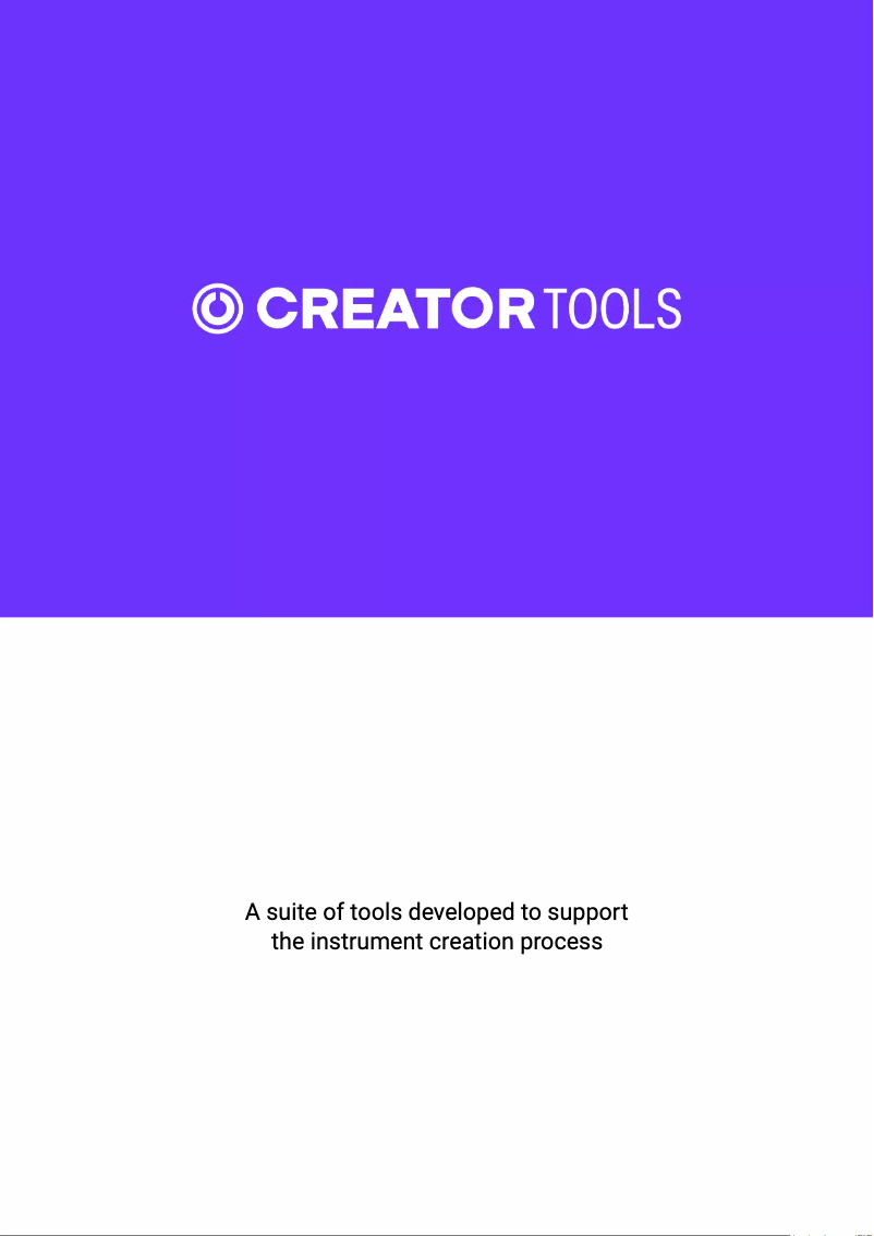 Imagen de la primera página del manual del dispositivo Creator Tools