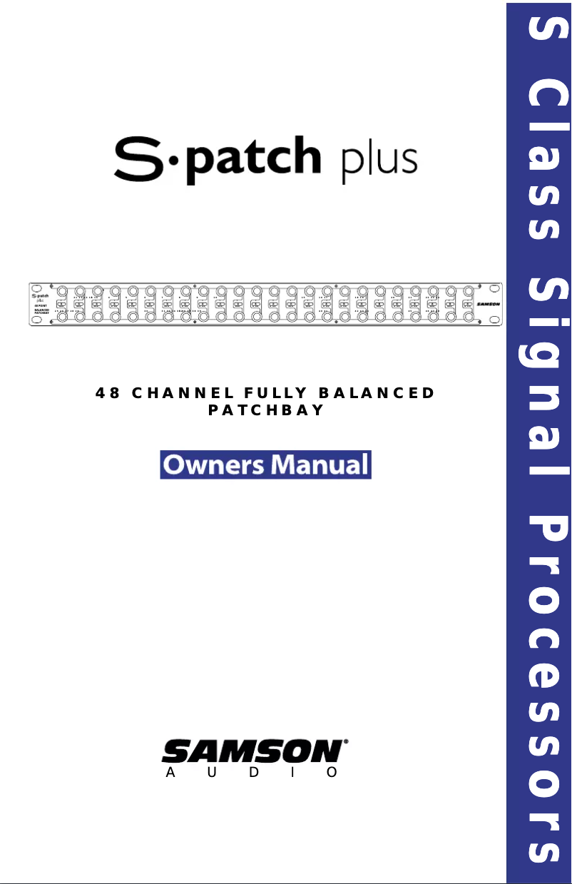 Page n°1 - Manuel utilisateur Samson S-patch Plus