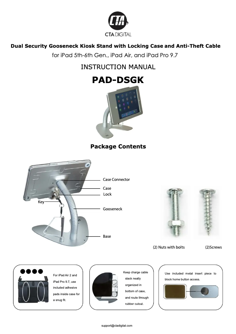 Page 1 de la notice Manuel utilisateur CTA Digital PAD-DSGK