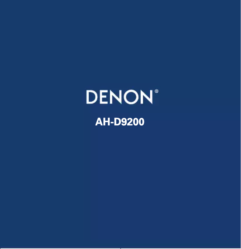 Page 1 de la notice Manuel utilisateur Denon AH-D9200