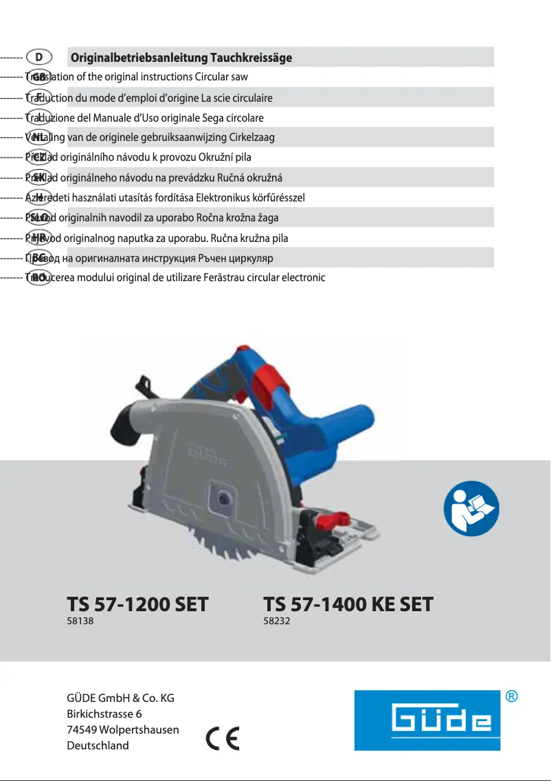 Página 1 del manual Manual de usuario Güde TS 57-1200-Set