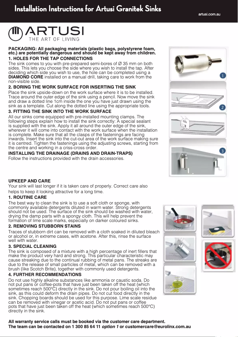 Page n°1 - Manuel utilisateur Artusi AGS792B