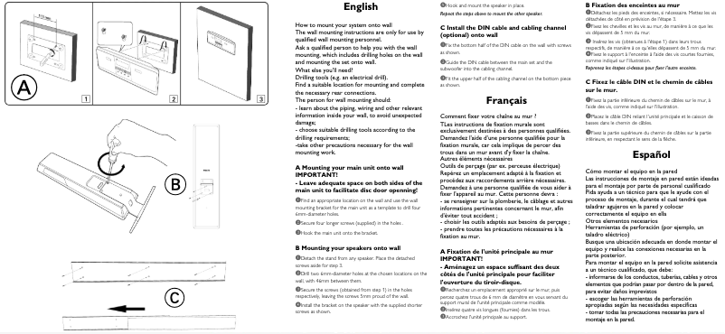 Page 1 de la notice Guide d'installation Philips MCD988