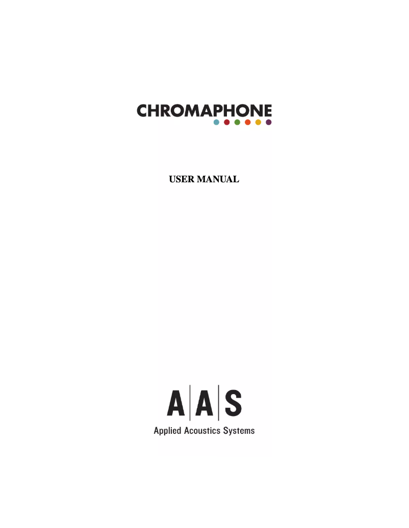 Image de la première page du manuel de l'appareil Chromaphone