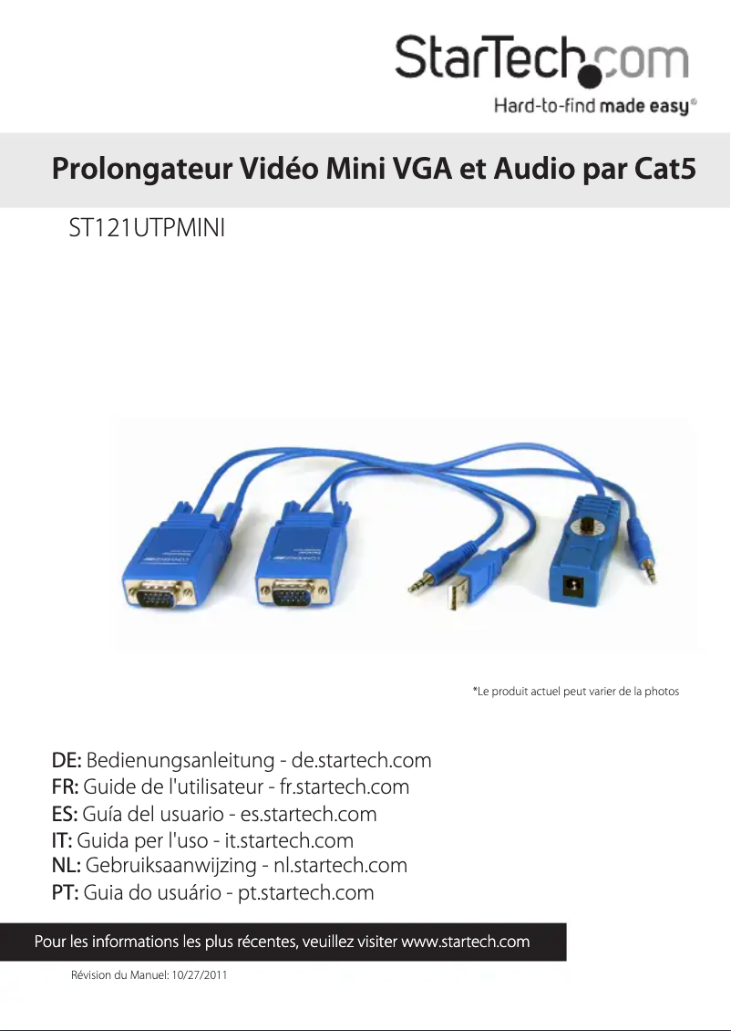 Page 1 de la notice Manuel utilisateur StarTech.com ST121UTPMINI