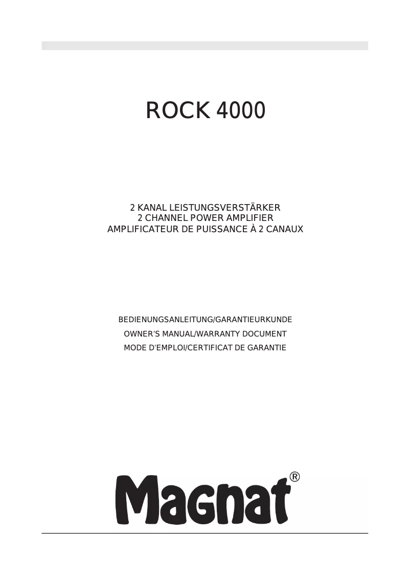 Page 1 of the manual User Manual Magnat ROCK 4000