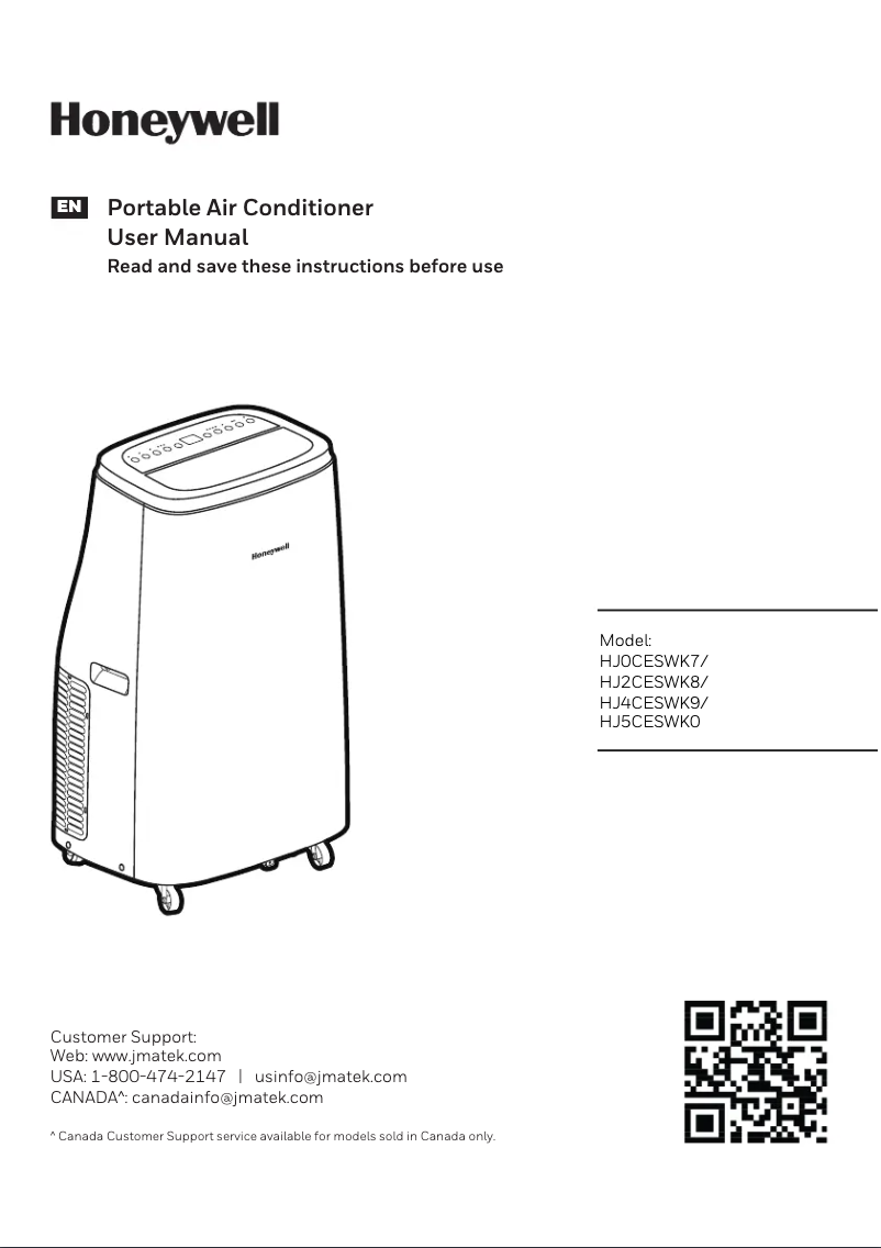 Page n°1 - Manuel utilisateur Honeywell HJ0CESWK7
