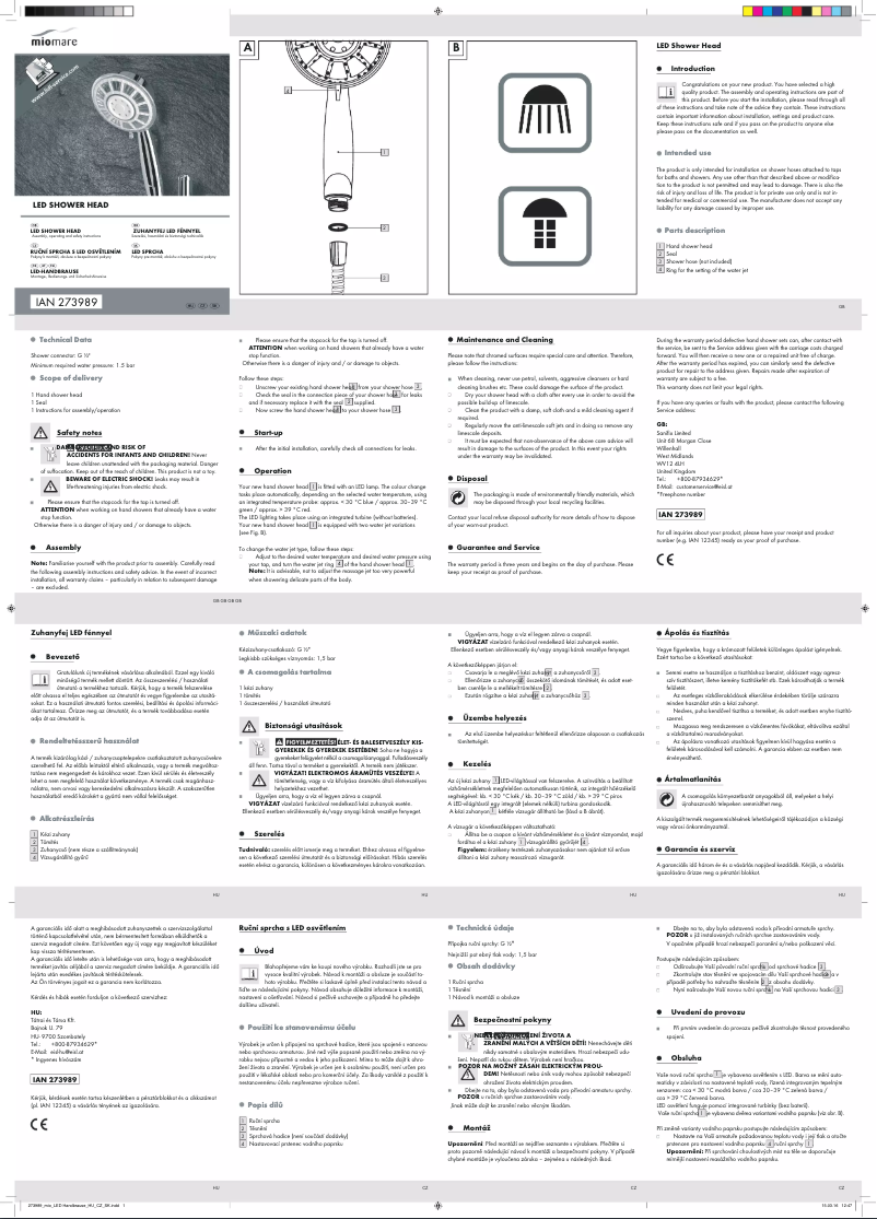 Image de la première page du manuel de l'appareil IAN 273989