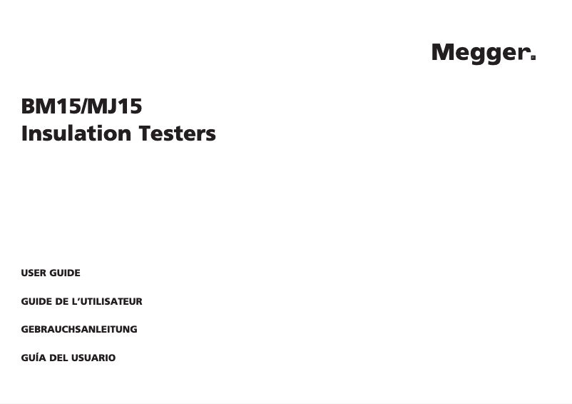 Page 1 de la notice Manuel utilisateur Megger BM15