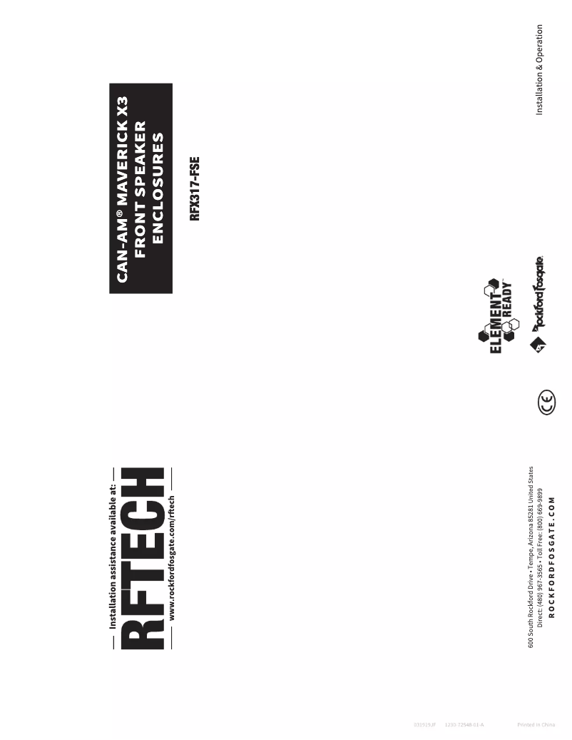 Page n°1 - Manuel utilisateur Rockford Fosgate X317-REAR