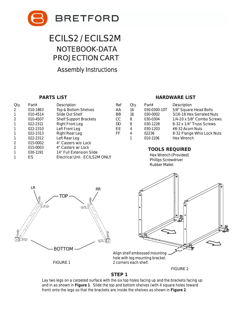 Page 1 de la notice Manuel utilisateur Bretford ECILS2M-CTMBT