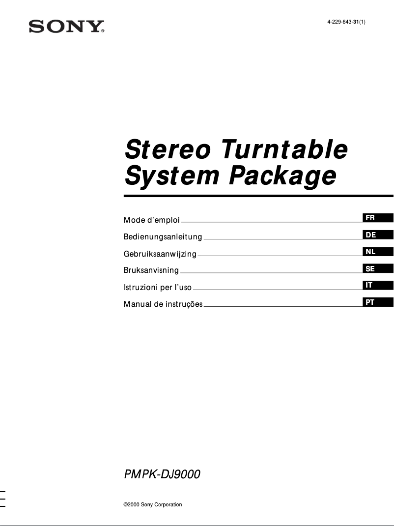 Image de la première page du manuel de l'appareil PMPK-DJ9000