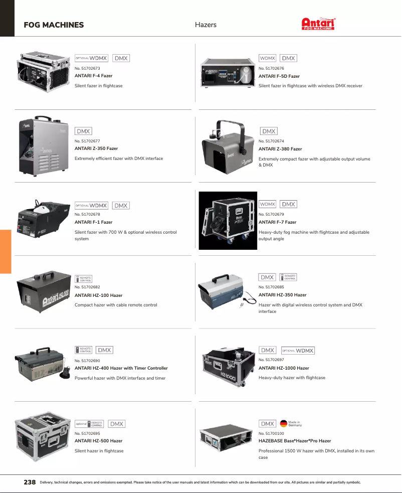 Page n°1 - Catalogue Antari F-7