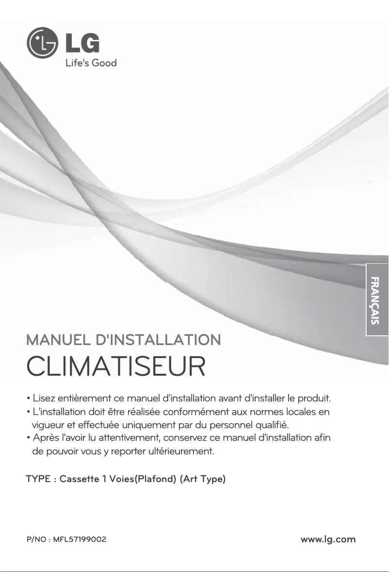 Page n°1 - Guide d'installation LG ARNU12GTUC2