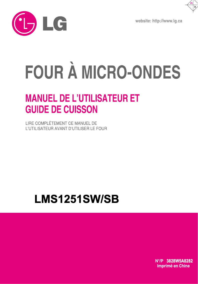 Page 1 de la notice Manuel utilisateur LG LMS1251SW