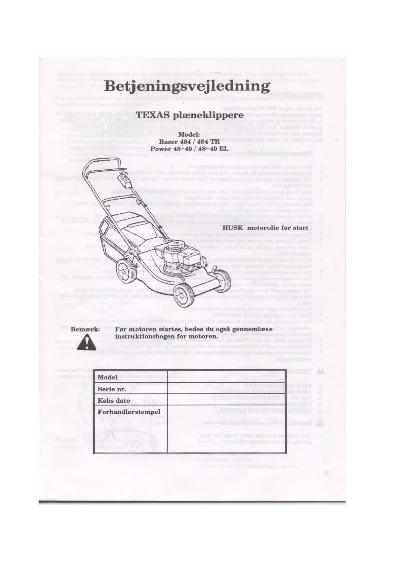 Page n°1 - Manuel utilisateur Texas Power 48-40