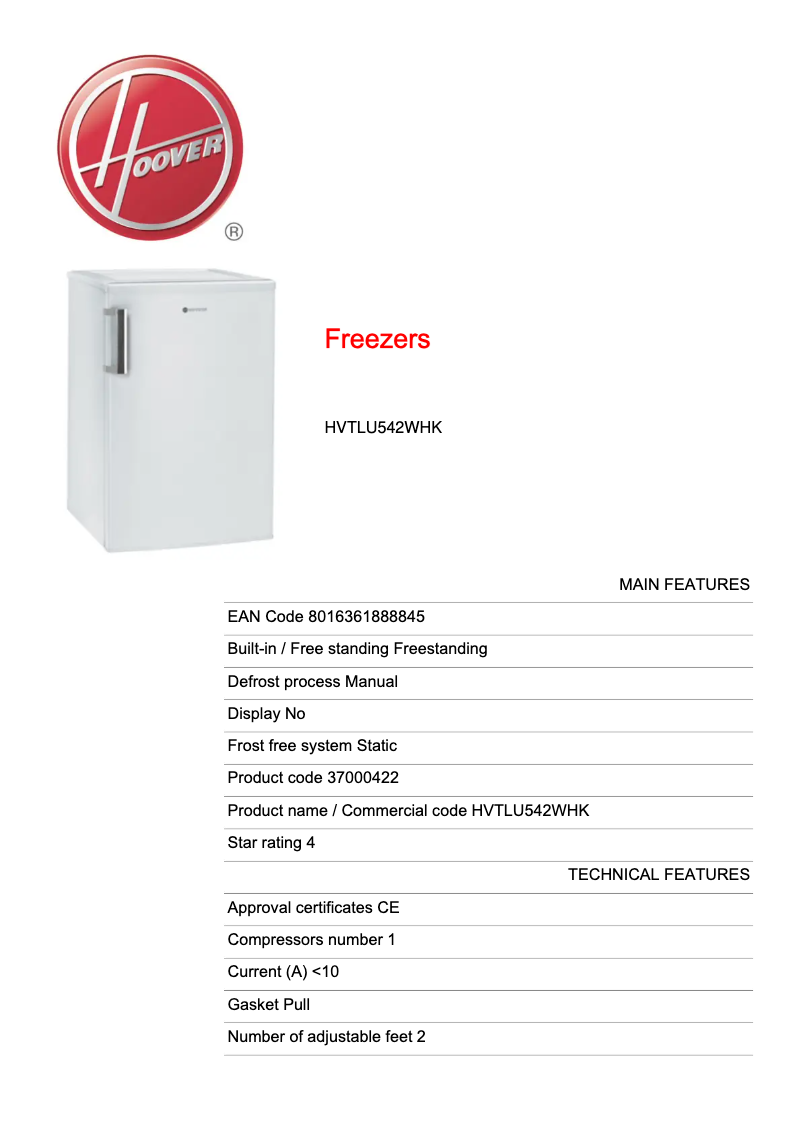Imagen de la primera página del manual del dispositivo HVTLU542WHK