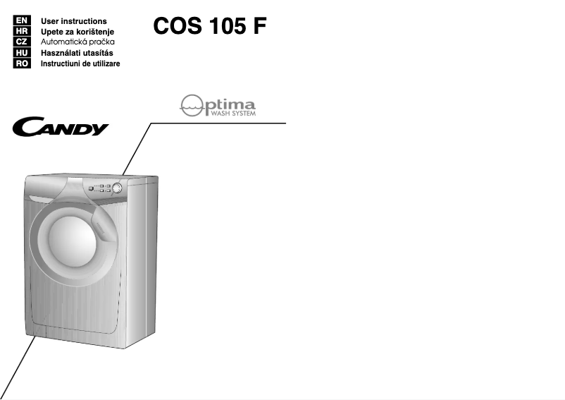 Page 1 de la notice Manuel utilisateur Candy COS 105F/L1-S