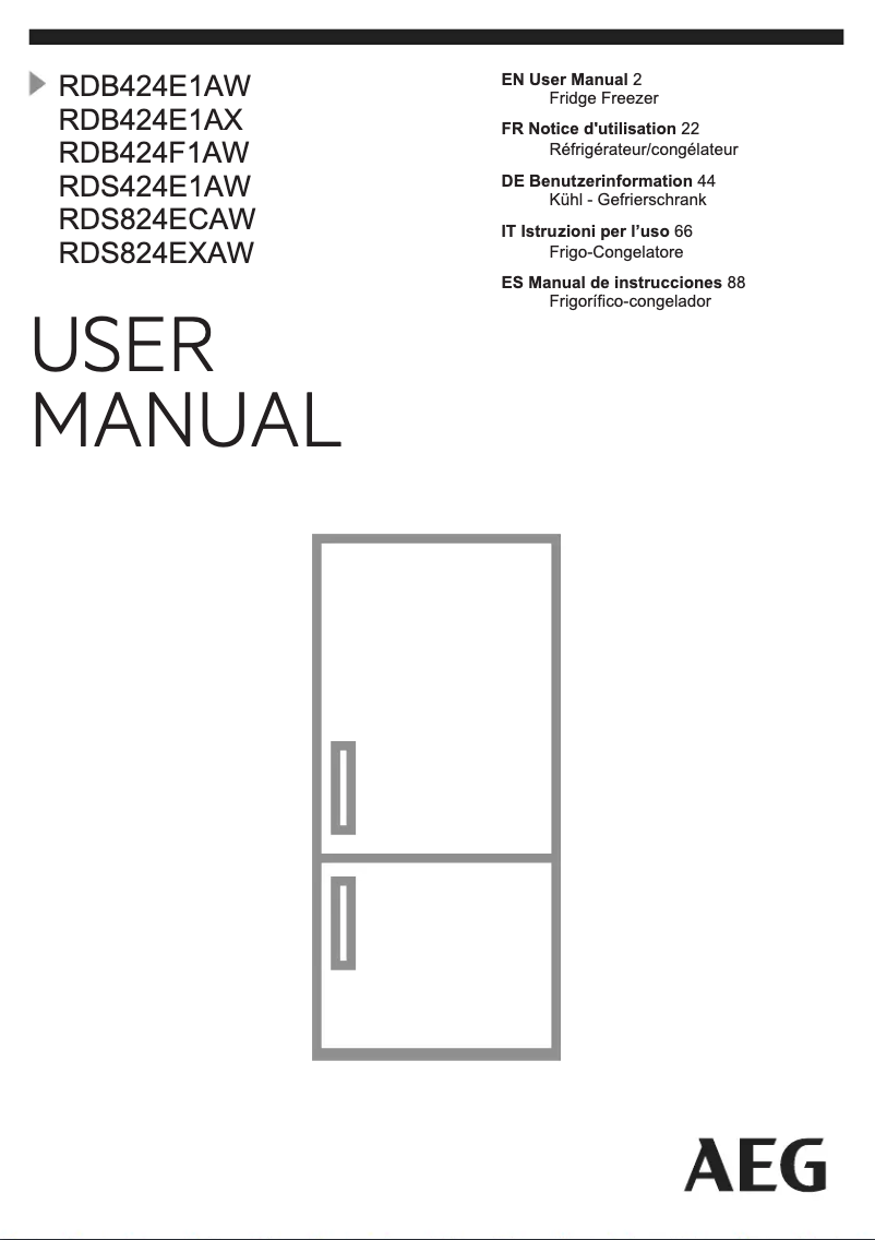 Page 1 de la notice Manuel utilisateur AEG RDB424E1AW