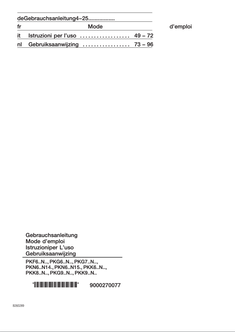 Page n°1 - Mode d'emploi Bosch PKG975N14E