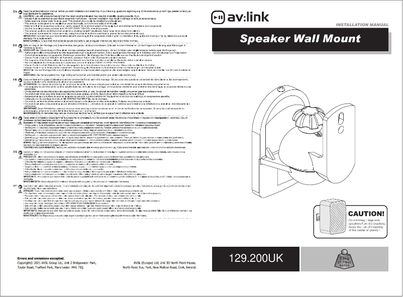 Page n°1 - Manuel utilisateur AV:link 129.200UK